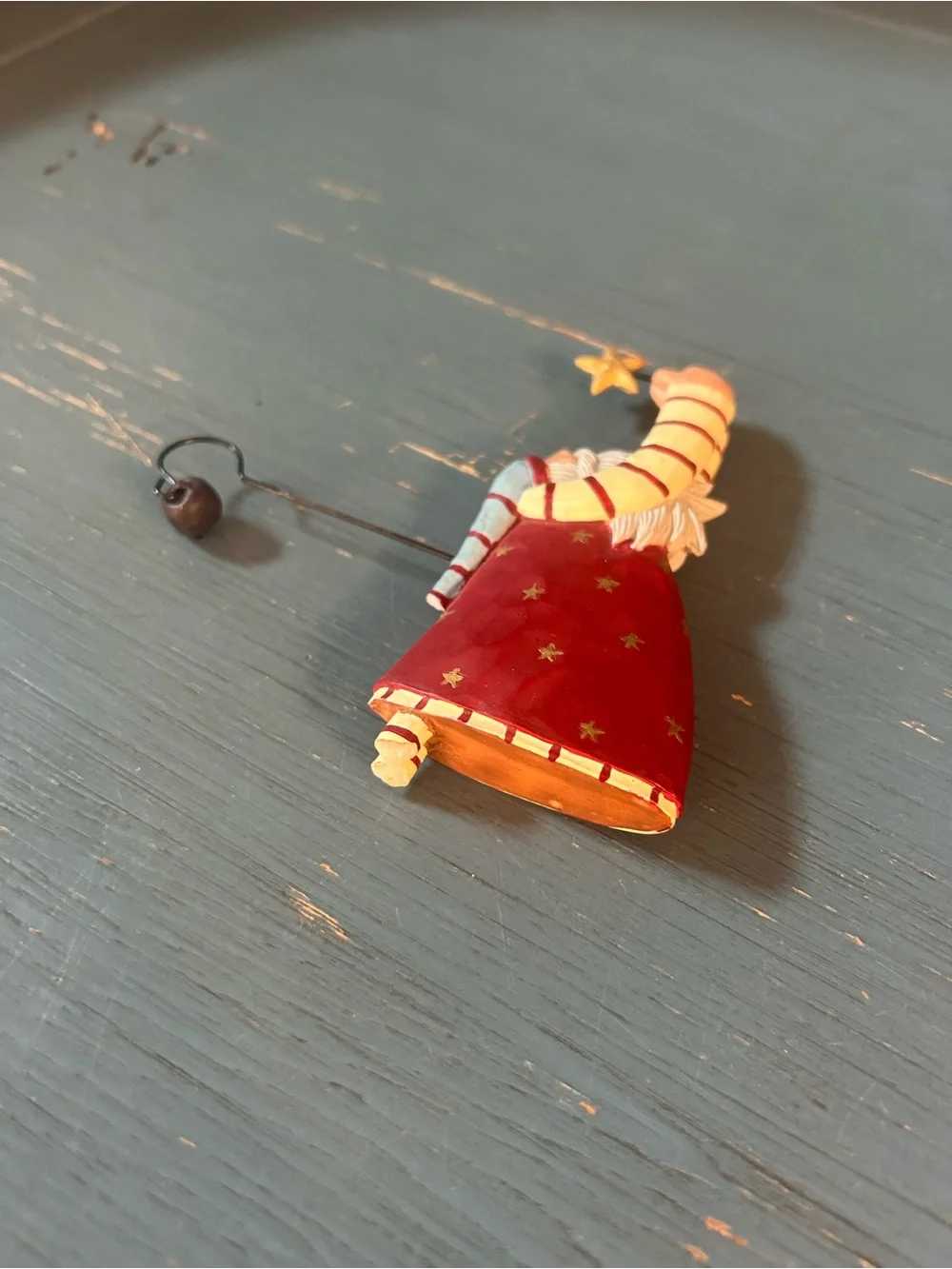 Whimsical Unbranded Red and Yellow Star Santa Claus Hanging Ornament - Christmas